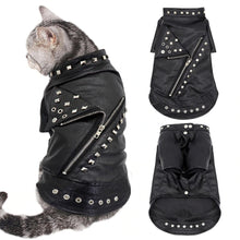 Cargar imagen en el visor de la galería, Chaqueta negra para perro y gato &quot;Estilo Punky&quot;
